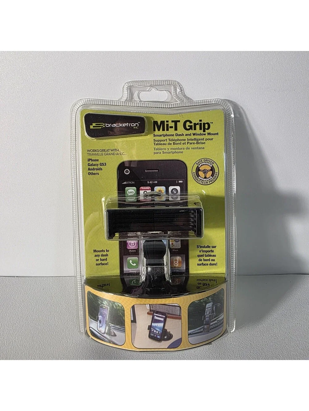 Bracketron - Mi-T Grip Cell Phone Smartphone Dash/Window Mount IPM-495-BL New!